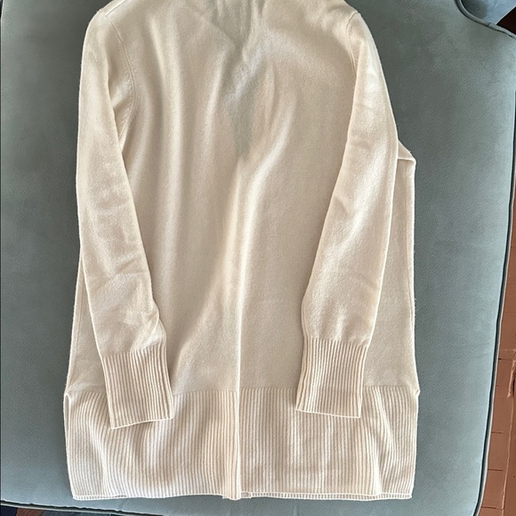 L.L.Bean Classic Cashmere Open Front Cardigan with Pockets Cream Large Petite - Picture 7 of 7